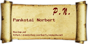 Pankotai Norbert névjegykártya